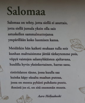 Aaro Hellaakosken runo Pyhhkin kansallispuistossa